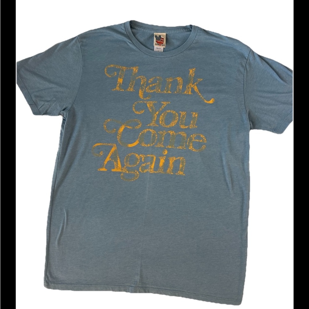 Junk Food Clothing Blue Tee with Gold Graphic